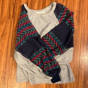 We The Free patterned long sleeve shirt sz sm